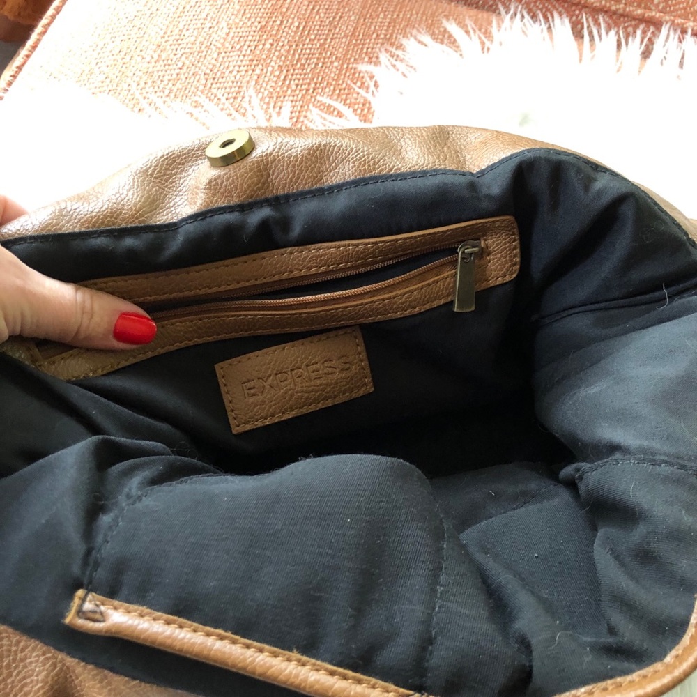 Express Large Camel Colored Shoulder Bag - image 3